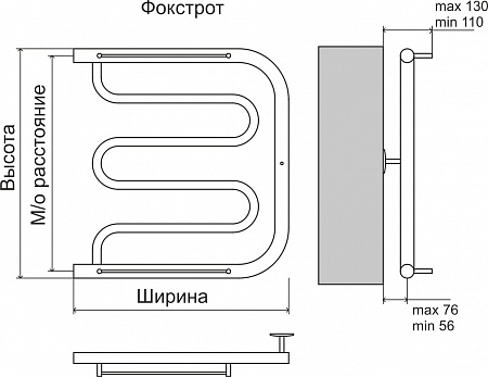 Фокстрот AISI 32х2 500х400 Полотенцесушитель  TERMINUS Улан-Удэ - фото 4