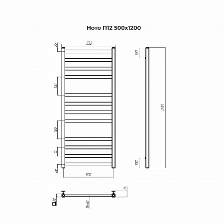 Ното П12 500х1200 Полотенцесушитель TERMINUS Улан-Удэ - фото 3