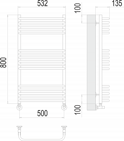 Стандарт П16 500х800 Полотенцесушитель  TERMINUS Улан-Удэ - фото 3