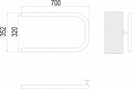 П-обр AISI 32х2 320х700 Полотенцесушитель  TERMINUS Улан-Удэ - фото 3