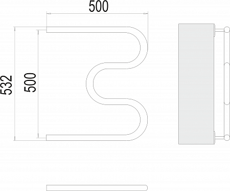 М-обр AISI 32х2 500х500 Полотенцесушитель  TERMINUS Улан-Удэ - фото 3