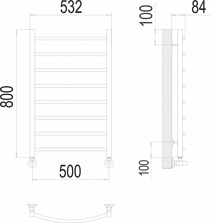 Классик П8 500х800 Полотенцесушитель  TERMINUS Улан-Удэ - фото 3