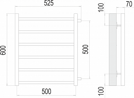 Вега П6 500х600 бп500 Полотенцесушитель  TERMINUS Улан-Удэ - фото 3